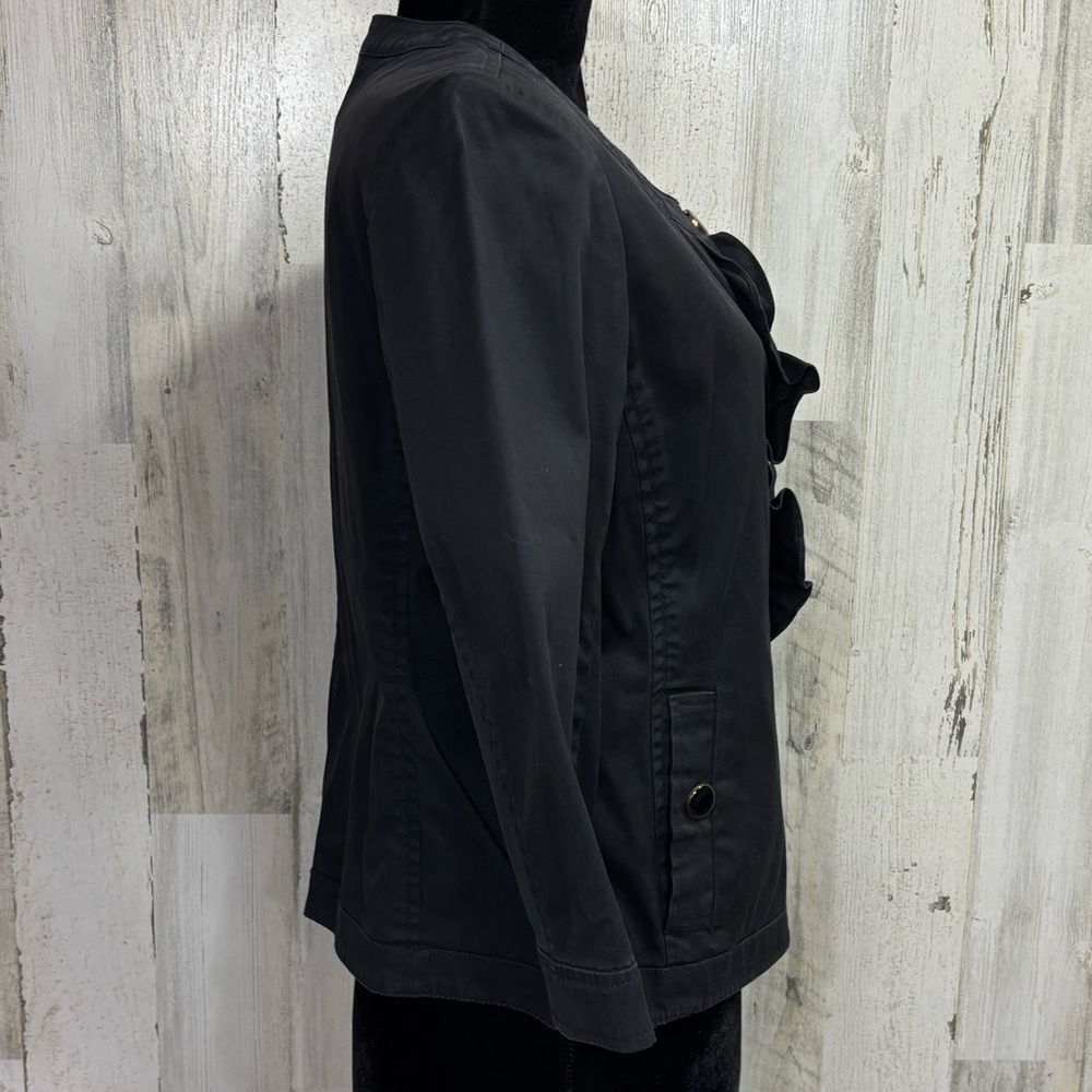 Talbots Stretch Cotton Ruffle‎ Bib Jacket - Picture 6 of 8